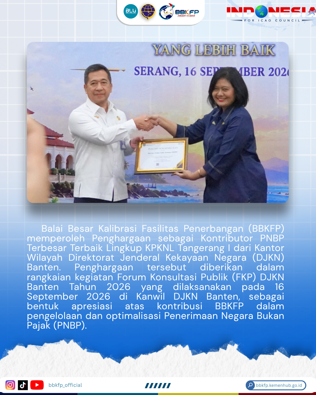 BBKFP Raih Penghargaan Kontributor PNBP Terbesar Terbaik Lingkup KPKNL Tangerang I